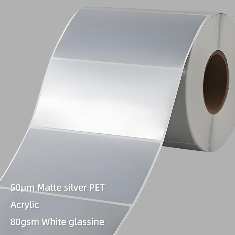 HCH-HCT1008 Matte Silver PET Label with Glassine Liner
